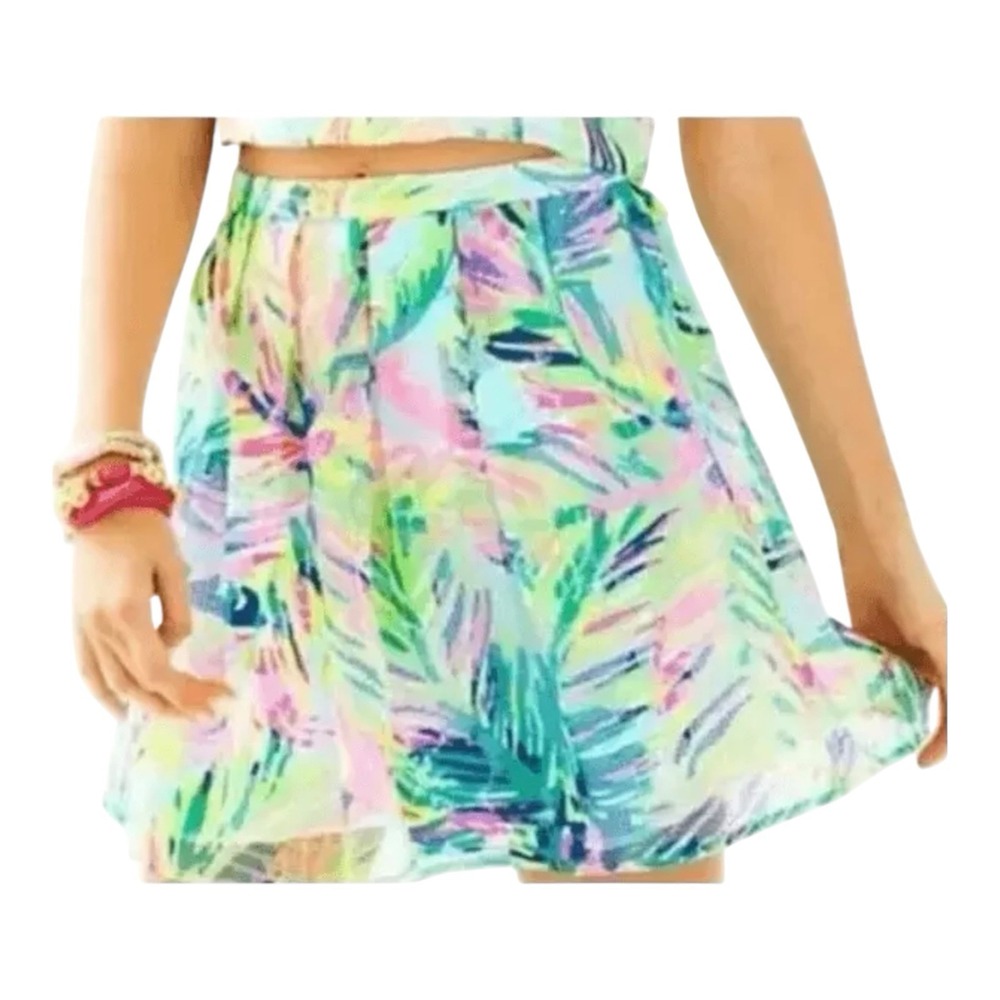 LILLY PULITZER SIZE 6‎  Pleated Skirt Island Time HILAH Printed Mesh
